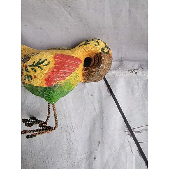 Rooster Primitive Folk art Decor 4.5" Rison and twisted wire Ornament Countrycor - Picture 5 of 8